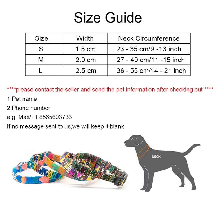 Collier personnalisé de style bohémien pour chien