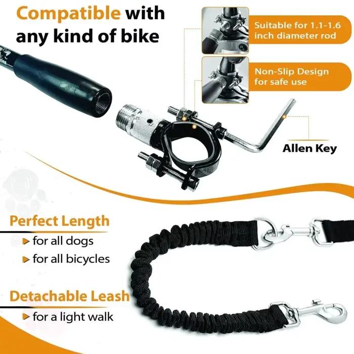 Nouvelle laisse de vélo pour chien à poignée libre