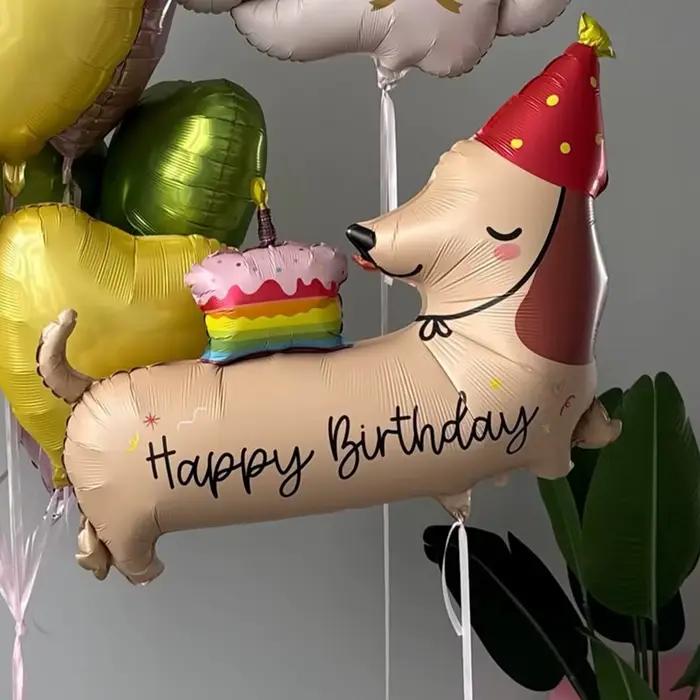 Ballon en aluminium motif chien saucisse de dessin animé pour anniversaire
