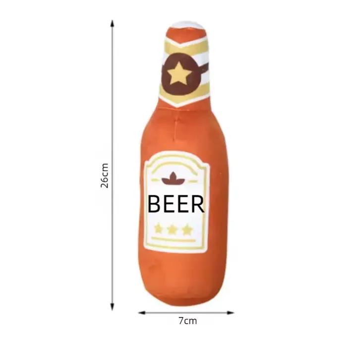 Jouet en peluche pour chien en forme de bouteille de bière pour chiens de petite à grande taille
