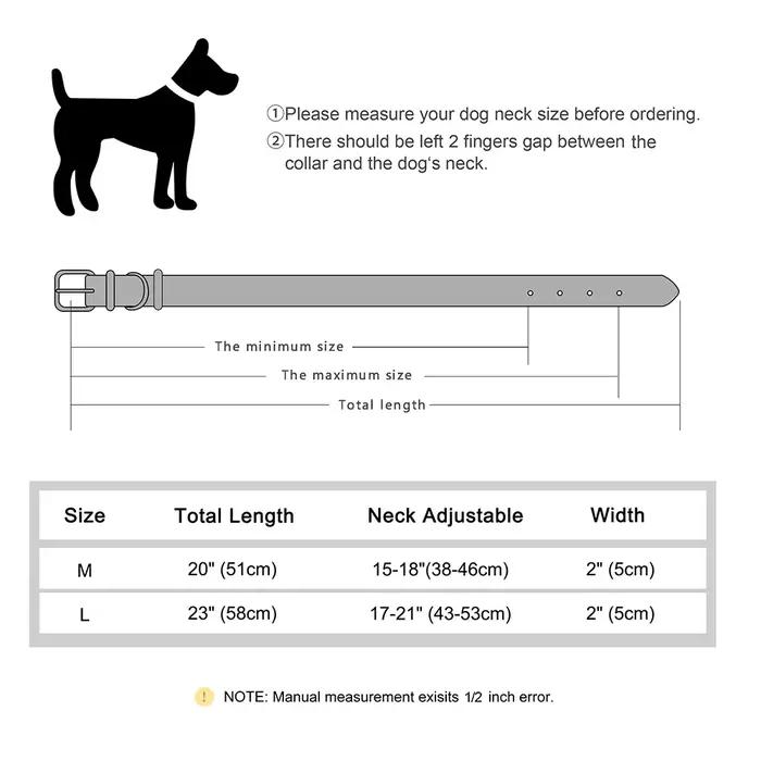 Collier de gros chien clouté à pointes colliers larges en cuir véritable pour chiens moyens et grands