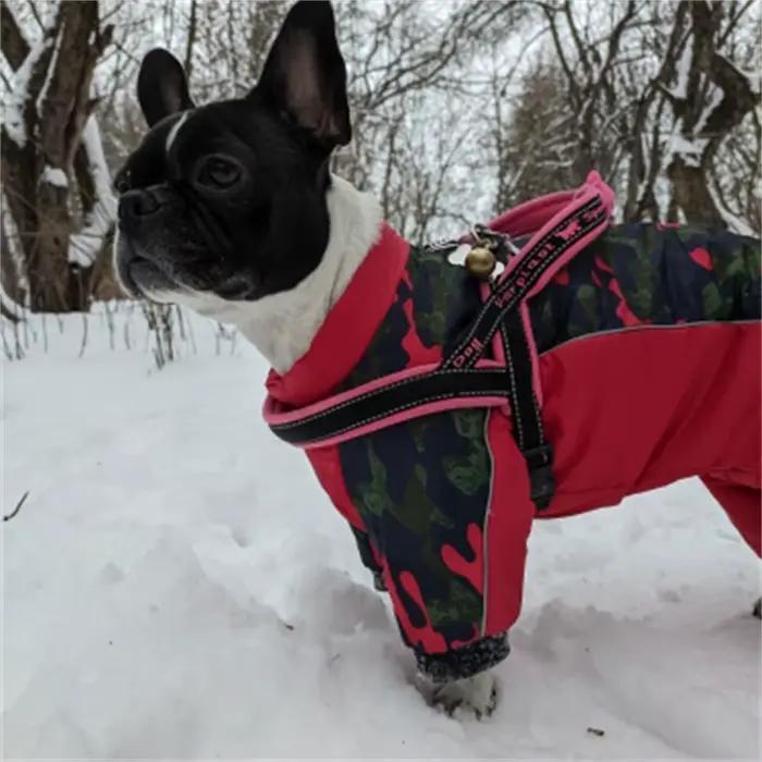 Épais Chien Manteau Pour Les Petits Moyens Chiens Veste D'hiver Chaud Vêtements Pour Animaux De Compagnie Mode Réfléchissant Bouledogue Français Salopette Chihuahua Tenues