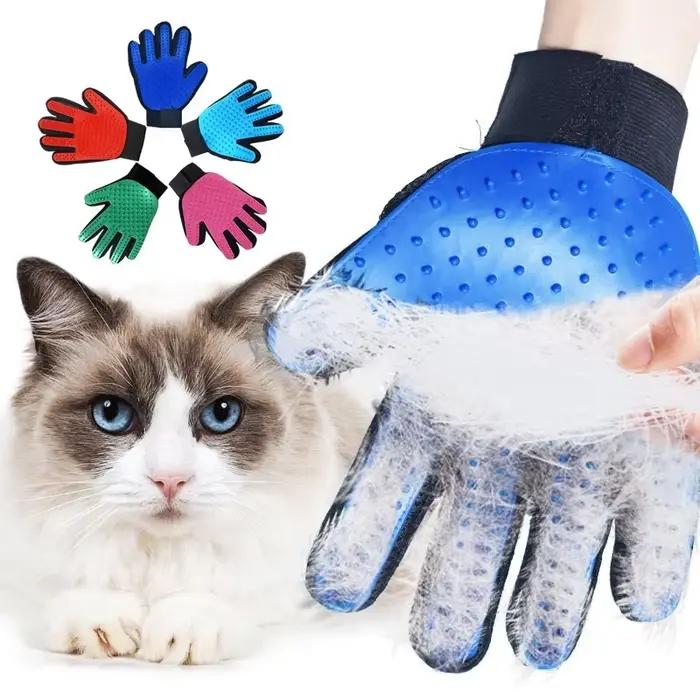 Gant de toilettage en laine pour chat et chien