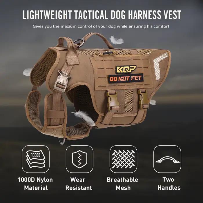 Harnais tactique réglable KQP anti-traction pour chien