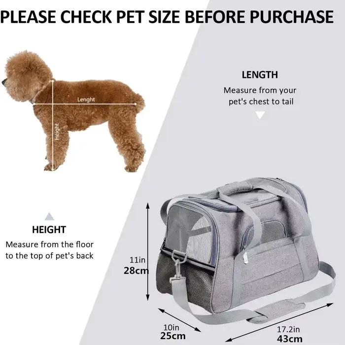 Sac de transport pour chien avec coussin en coton épais