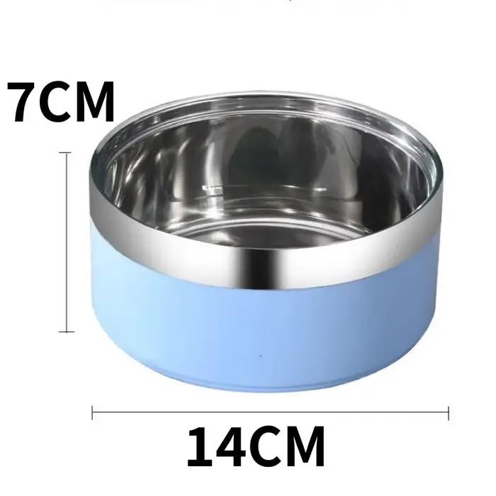 Gamelle à double couche en acier inoxydable pour chiens et chats