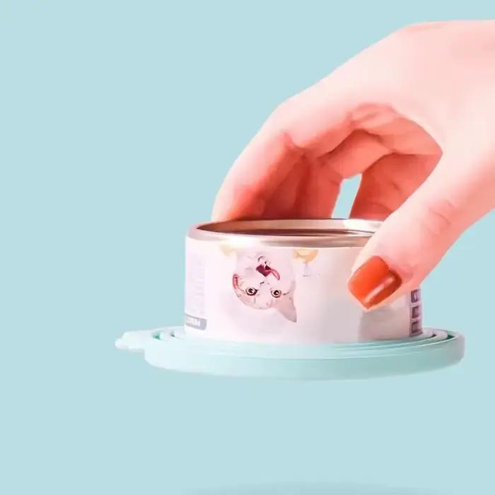 1 couvercle de canette réutilisable en Silicone pour animaux de compagnie