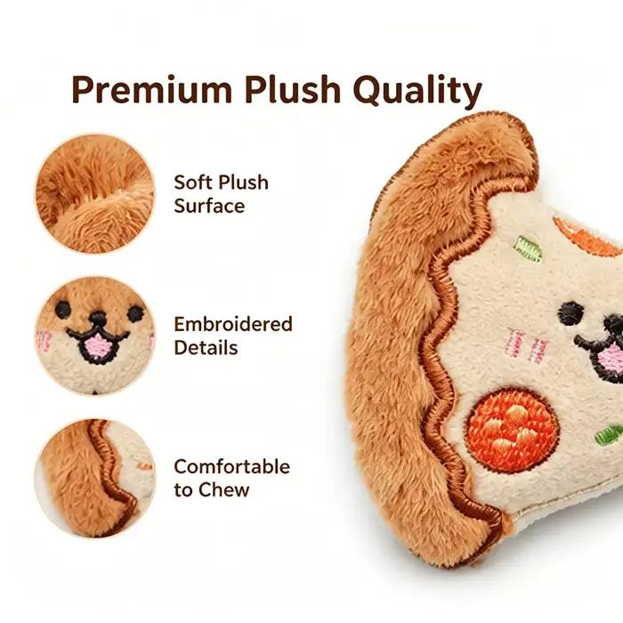 Jouets en peluche pour chiens en forme de nourriture avec couineur
