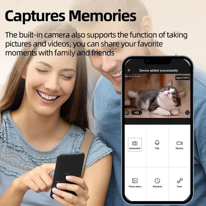 ROJECO 3L mangeoire automatique pour animaux de compagnie avec distributeur de nourriture pour chat intelligent Carmen pour chiens mangeoires rechargeables WIFI pour chats alimentation à distance