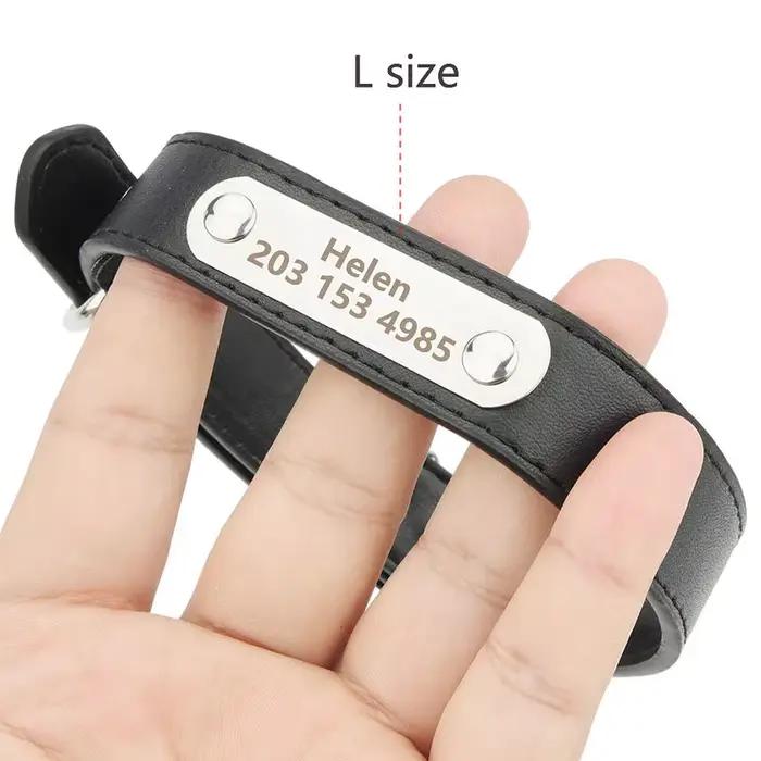 Collier pour chien de compagnie avec étiquette de nom gravée