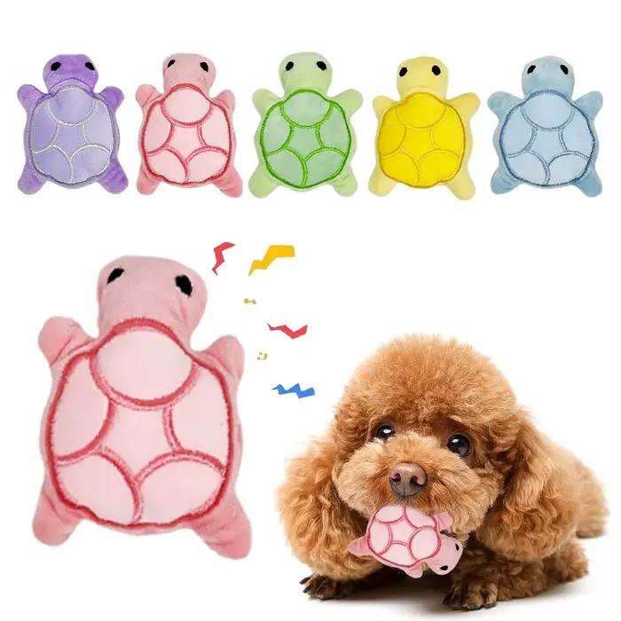 Mini jouet à mâcher en peluche tortue pour chien pour l'auto-entretien
