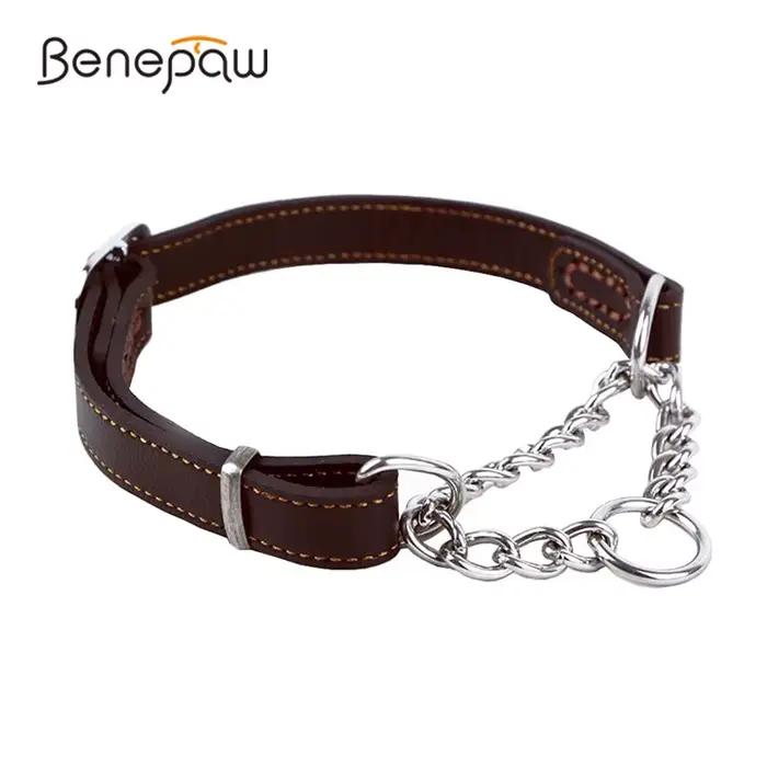 Benepaw Martingale collier en cuir sans traction Anti-fuite