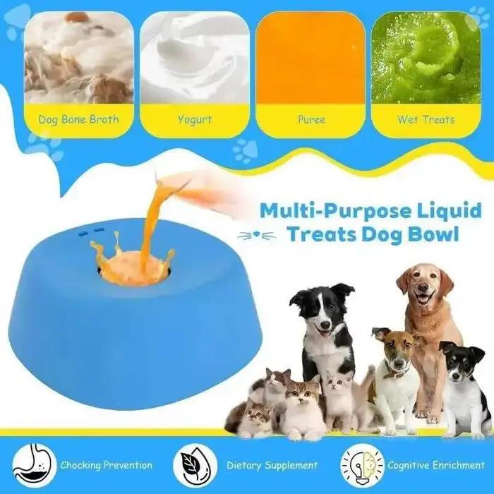 Gamelle interactive pour chien avec boule distributrice pour friandises liquides