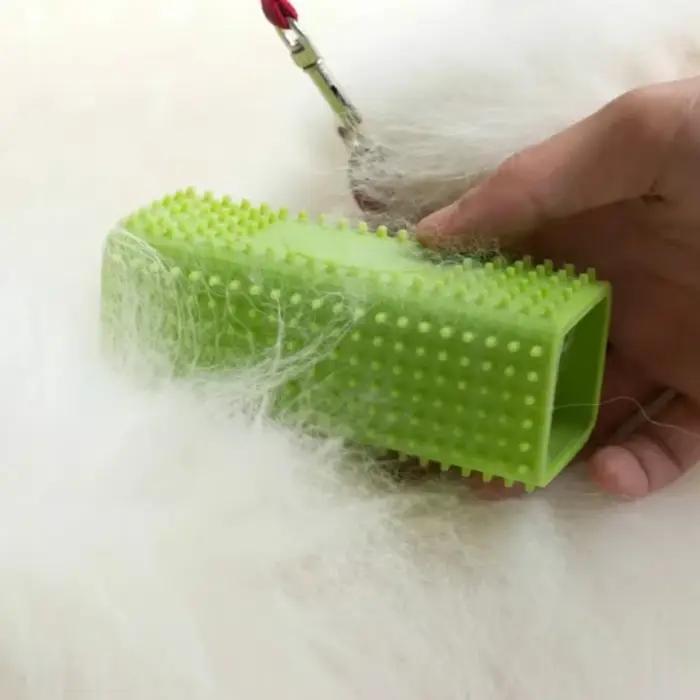 Silicone creux en caoutchouc chien brosse à cheveux dissolvant voitures meubles tapis vêtements nettoyant