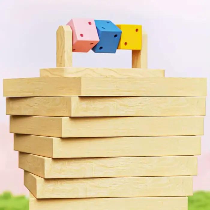 Jouet à mâcher interactif en forme de cube de Rubik en bois coloré et amusant