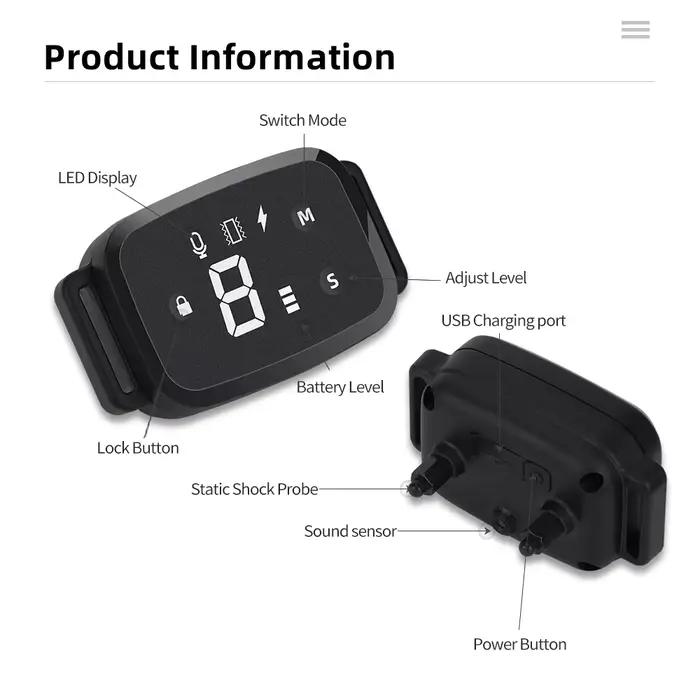 Intelligent Collier de Dressage de Chien Électrique Ultrasonique IP 67 Imperméable Anti-Aboiement Colliers USB