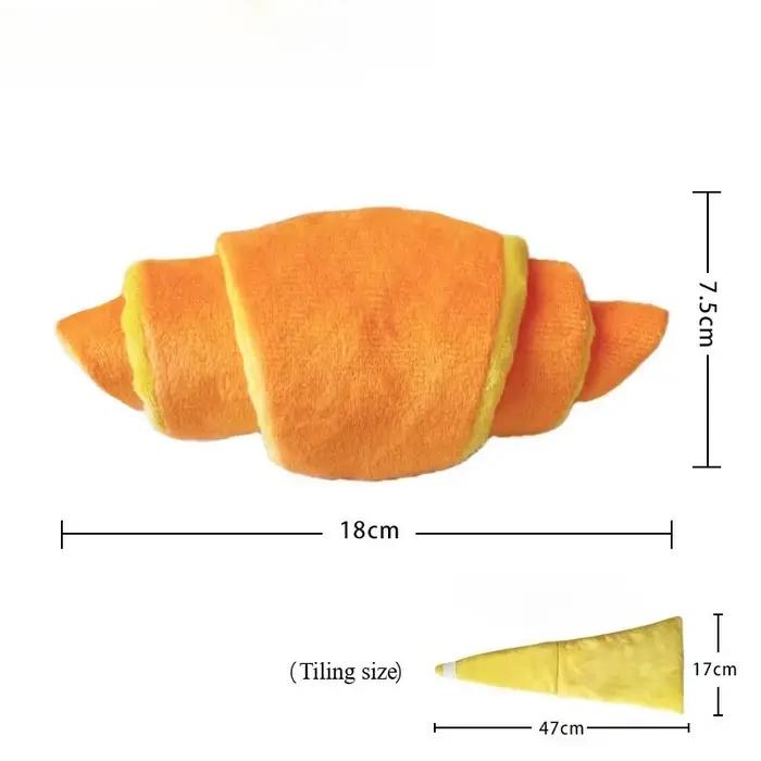 Jouet pour chien en peluche en forme de croissant pour chiens de petite à moyenne taille