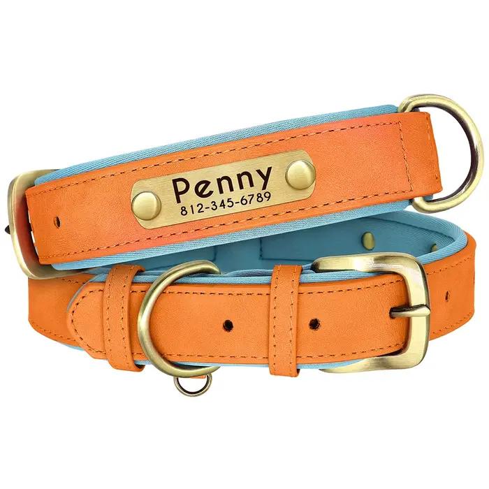 Collier de chien en cuir PU personnalisé colliers