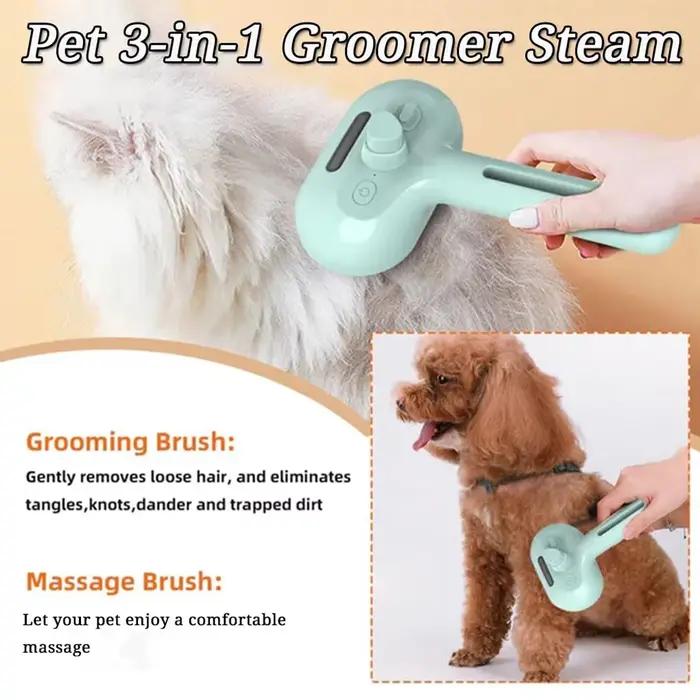 Brosse de toilettage pour chiens à pulvérisation de vapeur