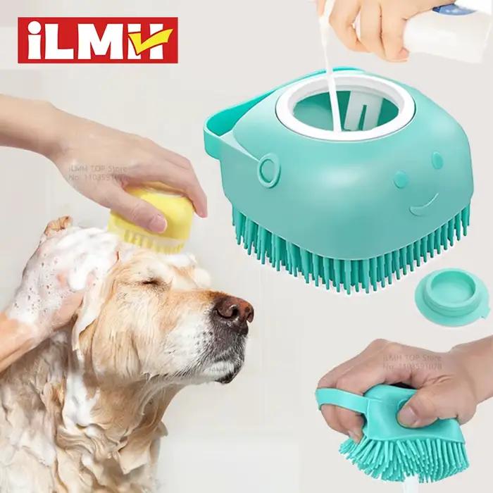 Brosse de bain en silicone souple pour animaux de compagnie