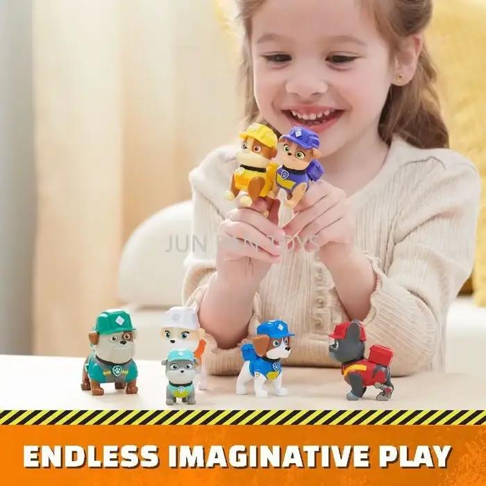 Paw Patrol Rubble & Crew Construction Tool Belt Family Gift Pack Mix's Mixing Wheeler Dump Truck Bulldozer Jouets pour enfants