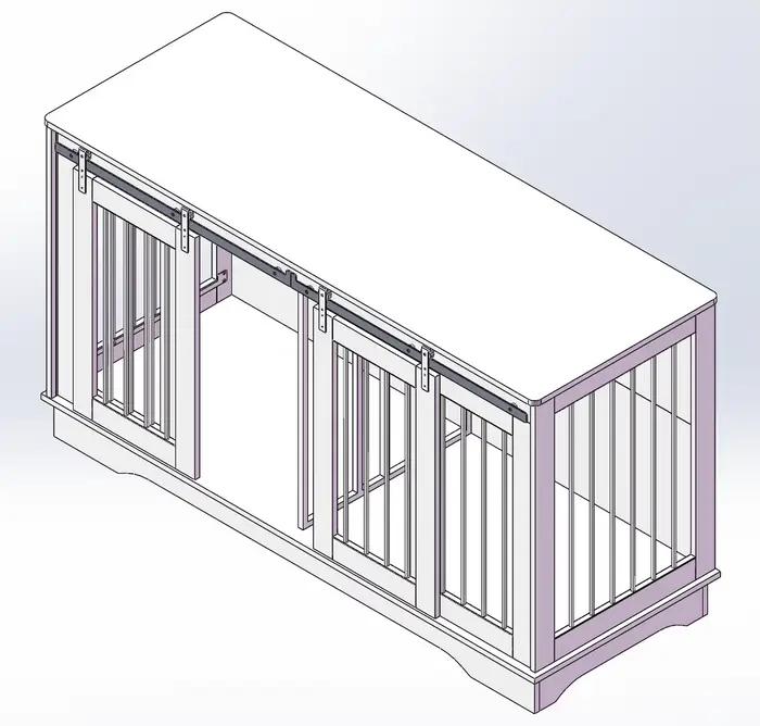 Grand meuble de caisse pour chien