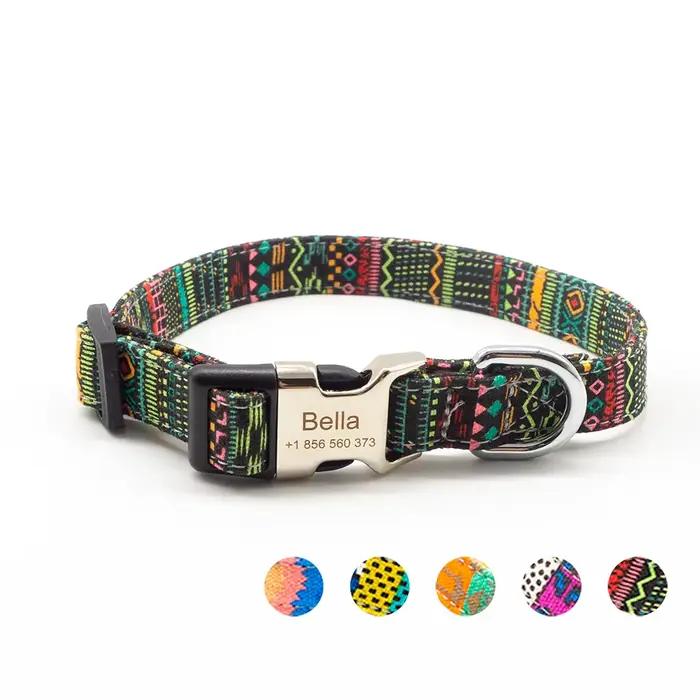 Collier personnalisé de style bohémien pour chien