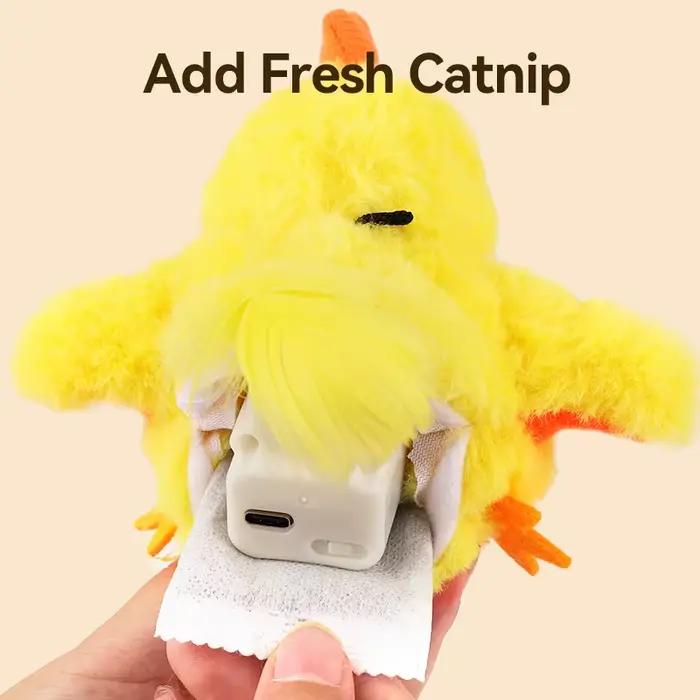 ROJECO herbe-aux-chats jouets interactif battant poussin avec son