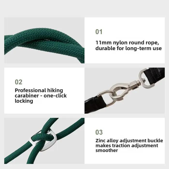 Collier et laisse pour chien en corde semi-ronde