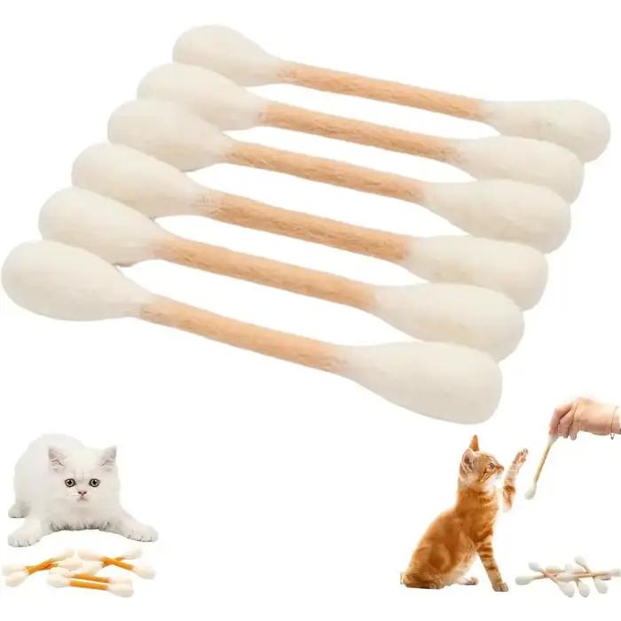 Bâtonnets de coton pour chat avec herbe à chat
