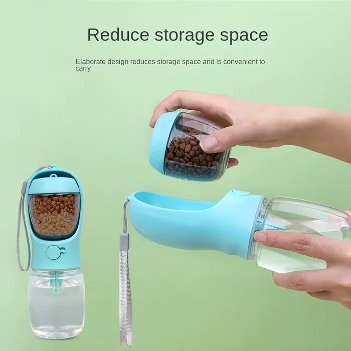 Bouteille d'eau portable pour chien et chat avec conteneur de rangement pour nourriture et eau