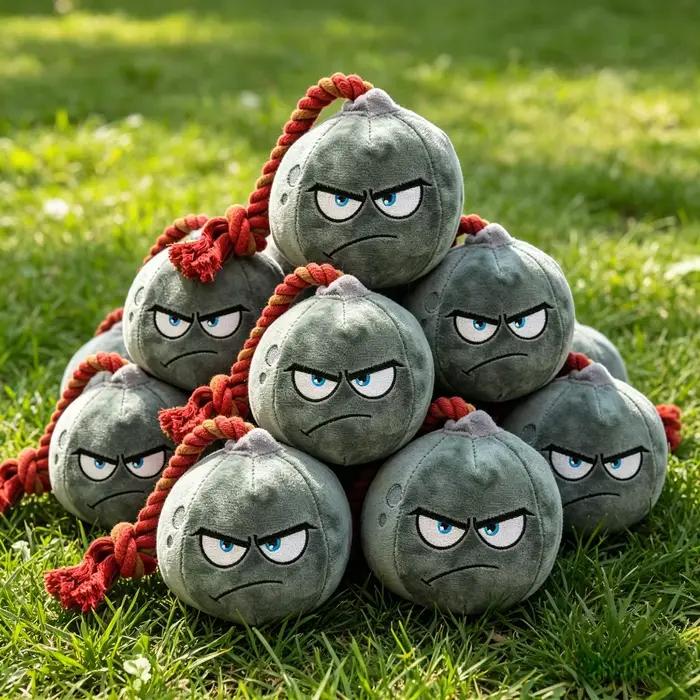 Jouet pour chien en peluche en forme de grenade avec cordon de traction