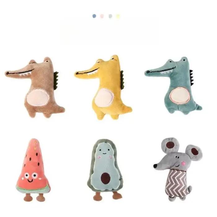 Jouet en peluche anti-morsure en forme d'avocat de dessin animé pour animaux de compagnie