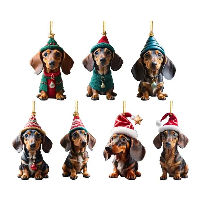Ornements de Noël de chien mignon de dessin animé