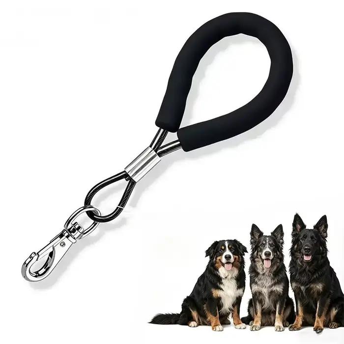 Laisse courte pour grand chien en acier inoxydable