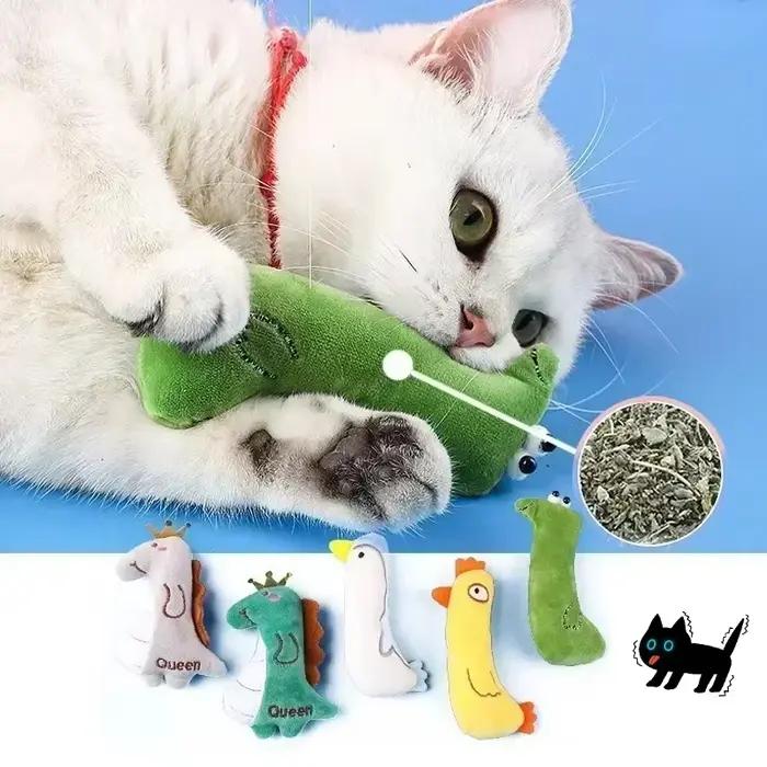 Jouet en peluche avec herbe à chat pour chats