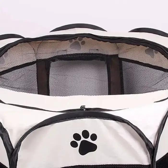 Enclos de jeu octogonal portable et pliable pour animaux de compagnie - Abri extérieur facile à assembler pour grands chiens et chats