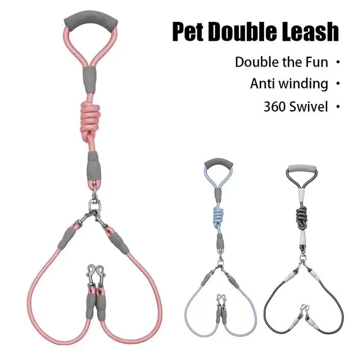 Double laisse détachable pour chien