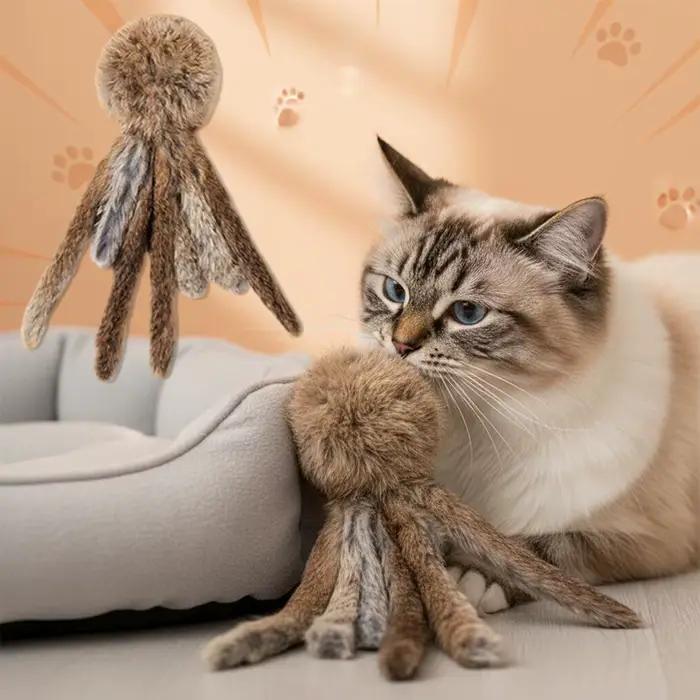 Jouets interactifs pour animaux de compagnie en fausse fourrure de lapin pour chats et chiens