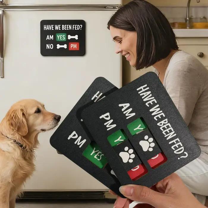 4/1 Pièces Aimant de Référence Alimentaire pour Chien en Bois