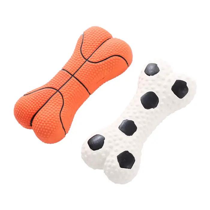 Ensemble de jouets pour chiens : os grinçant et basket-ball