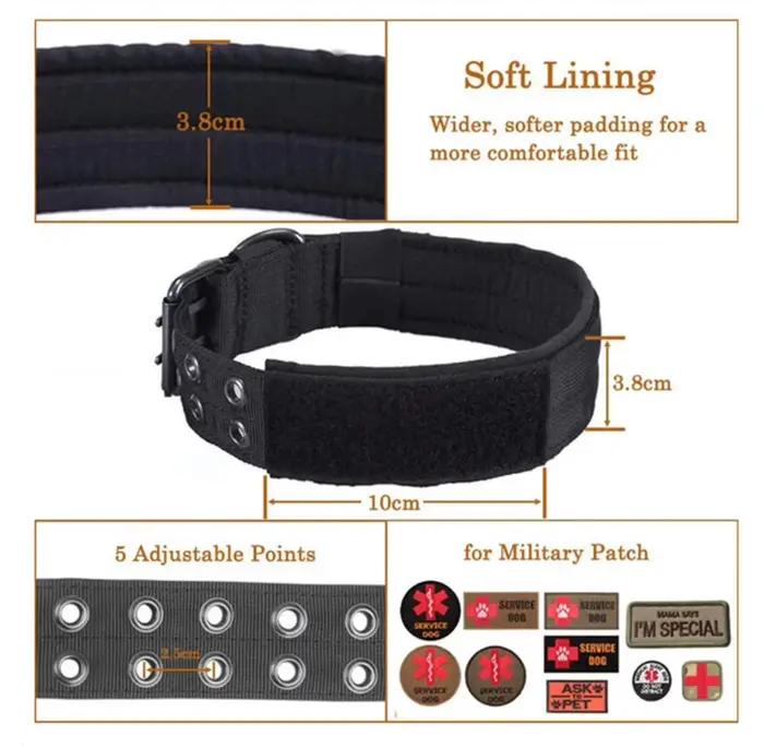 Collier tactique réglable pour chien