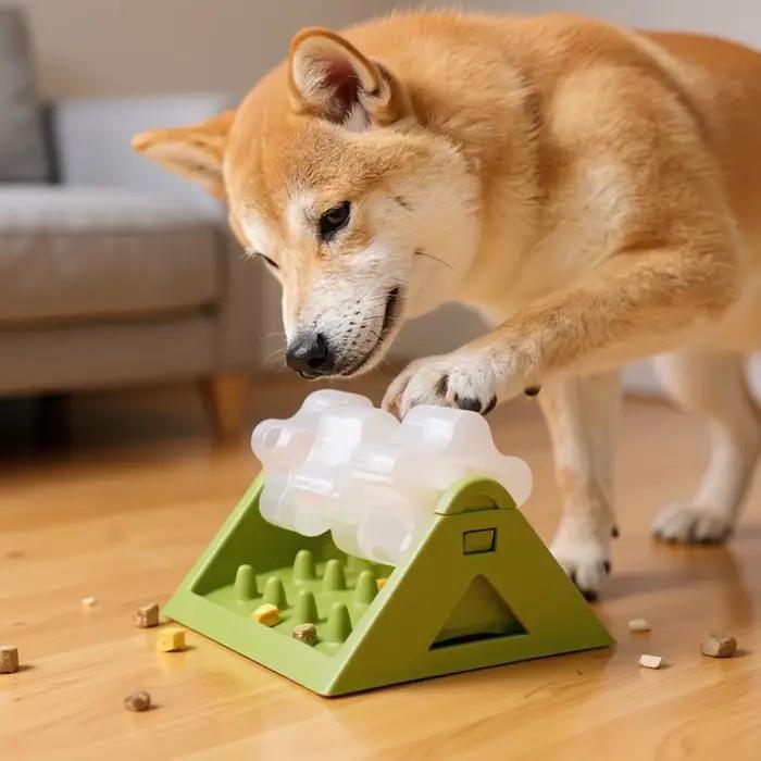 Jouet interactif distributeur de nourriture pour chien – Mangeoire puzzle avec conception anti-fuite
