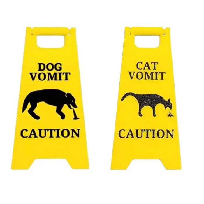 Panneau d'avertissement créatif pour chien et chat