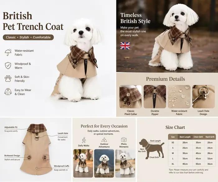Manteau pour chien de Style britannique