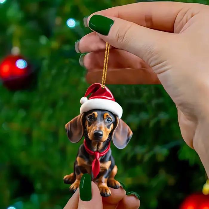 Ornements de Noël de chien mignon de dessin animé