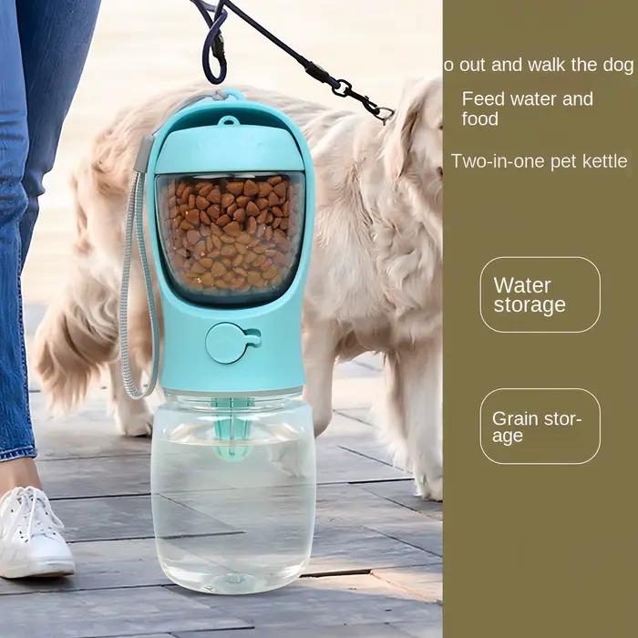 Bouteille d'eau portable pour chien et chat avec conteneur de rangement pour nourriture et eau