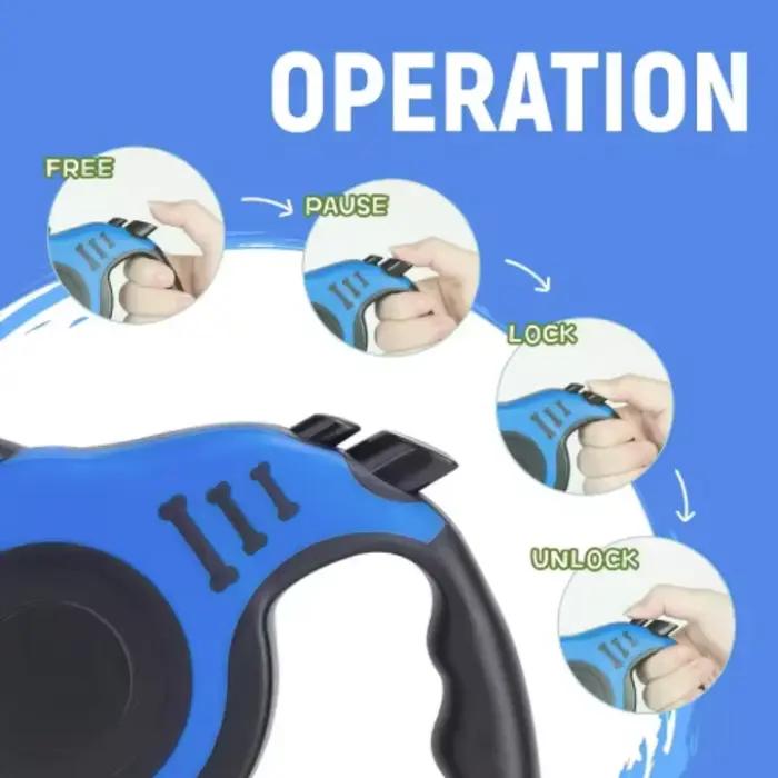 Laisse rétractable automatique pour chien 3m/5m en nylon