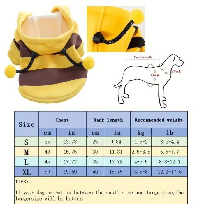 Vêtements pour animaux de compagnie Bee Pet : Manteau