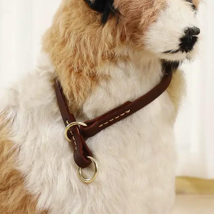 Collier de chien en cuir véritable confortable